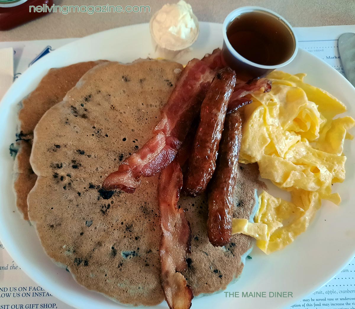 Maine Blueberry Pancake Breakfast at Maine Diner, Wells Maine