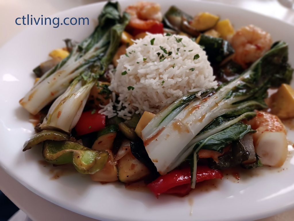 Shrimp and Fresh Vegetable Stir Fry Interlaken Inn ~ Lakeville, VT