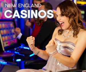 Casinos in New England. This women is happy playing the slot machines in New England. Good Luck and God Bless! 